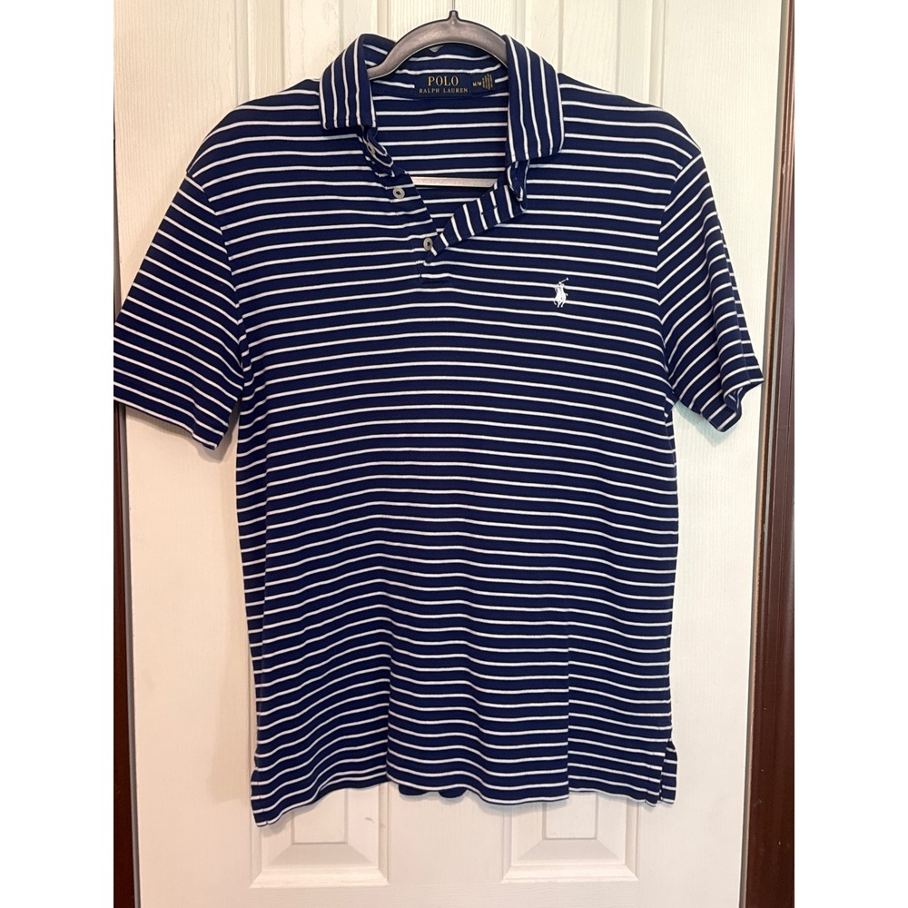 Polo by Ralph Lauren Navy and White Striped Polo Shirt
